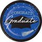 Cobalt Blue Graduation Paper 6.75 Inch Dessert Plates (18/Pkg)